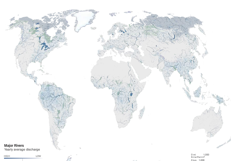 Геоинформационный портал Gisa.ru - National Geographic: мировая карта рек иозер